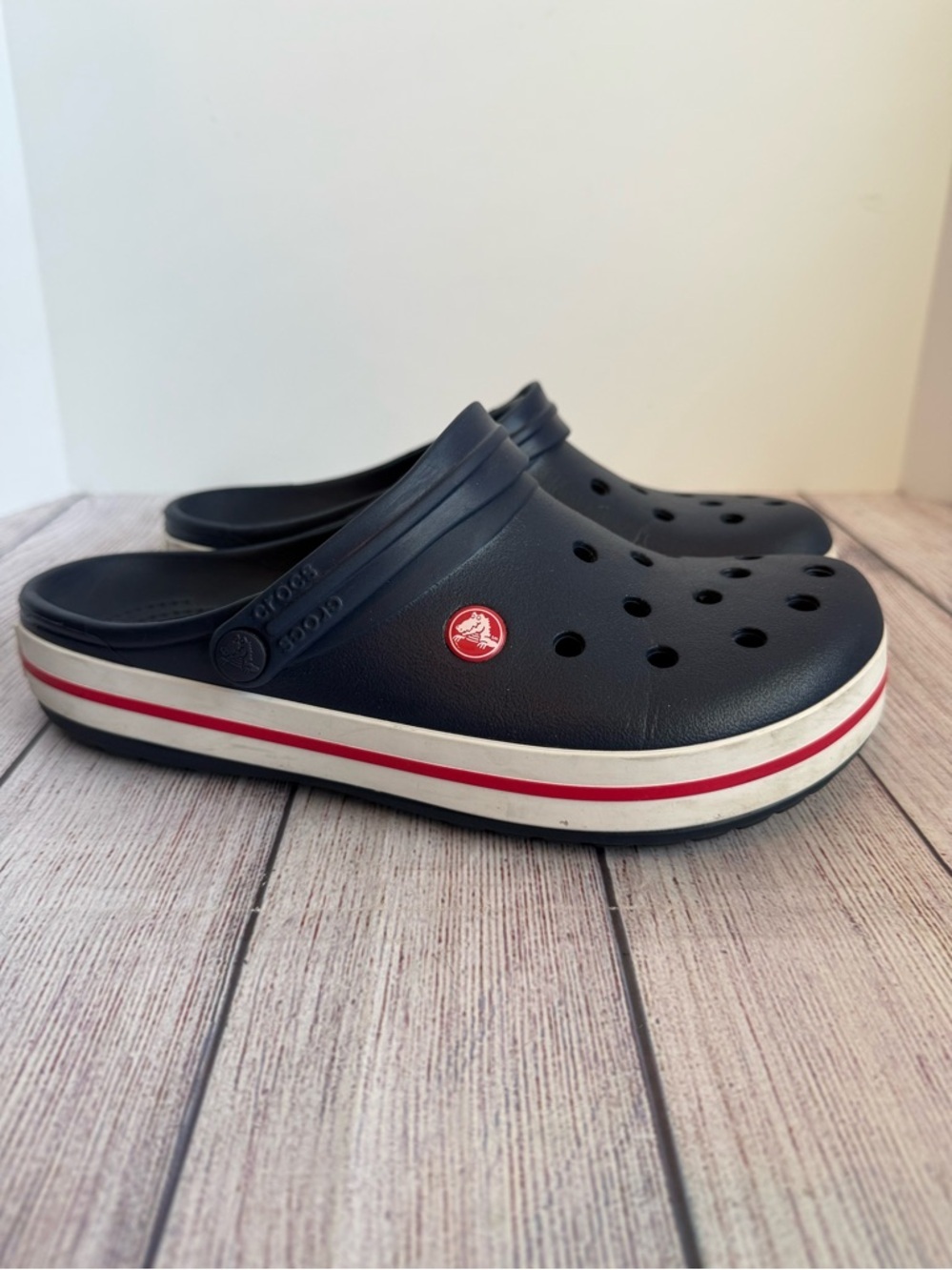 CROCS Crocbrand Clogs Navy Blue Shoes 10